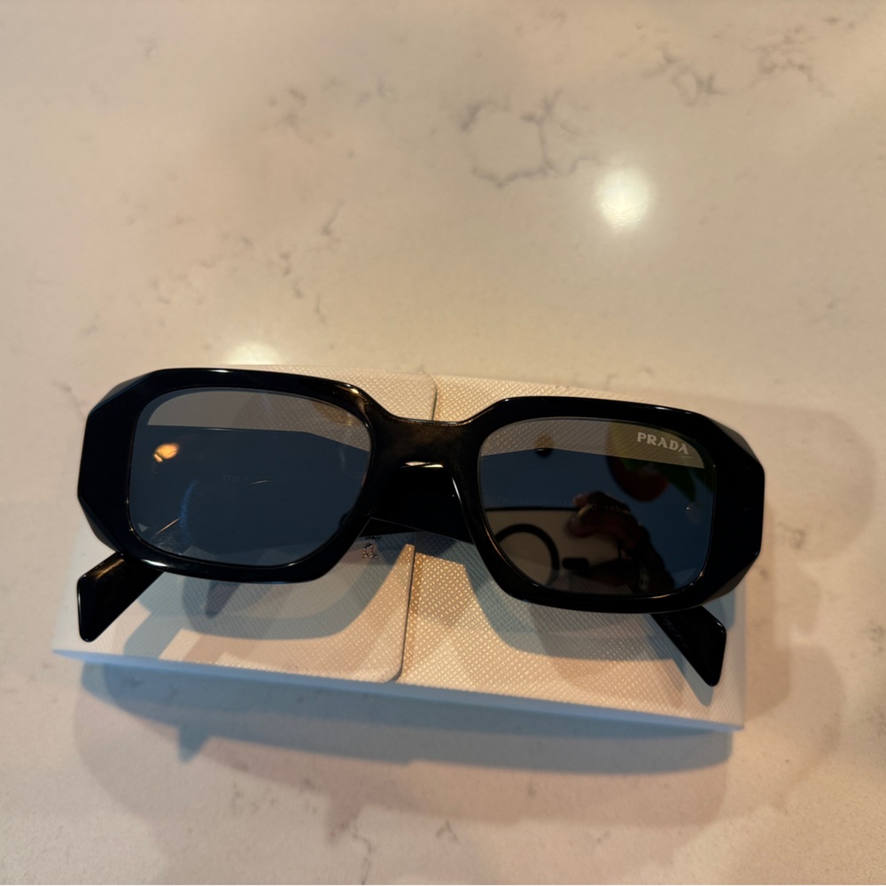 Prada Rectangular Black Sunglasses - image 4